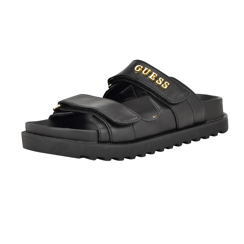 GUESS Women's Avin Wedge Sandal - Black - Size 3.5 UK