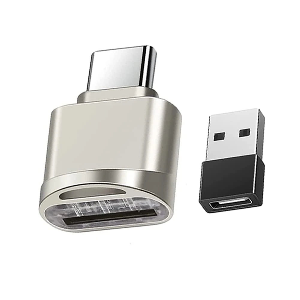 MicroSD Card Reader USB-C, C-Type OTG USB-C to MicroSD/SDXC/SDHC Reader (Silver)