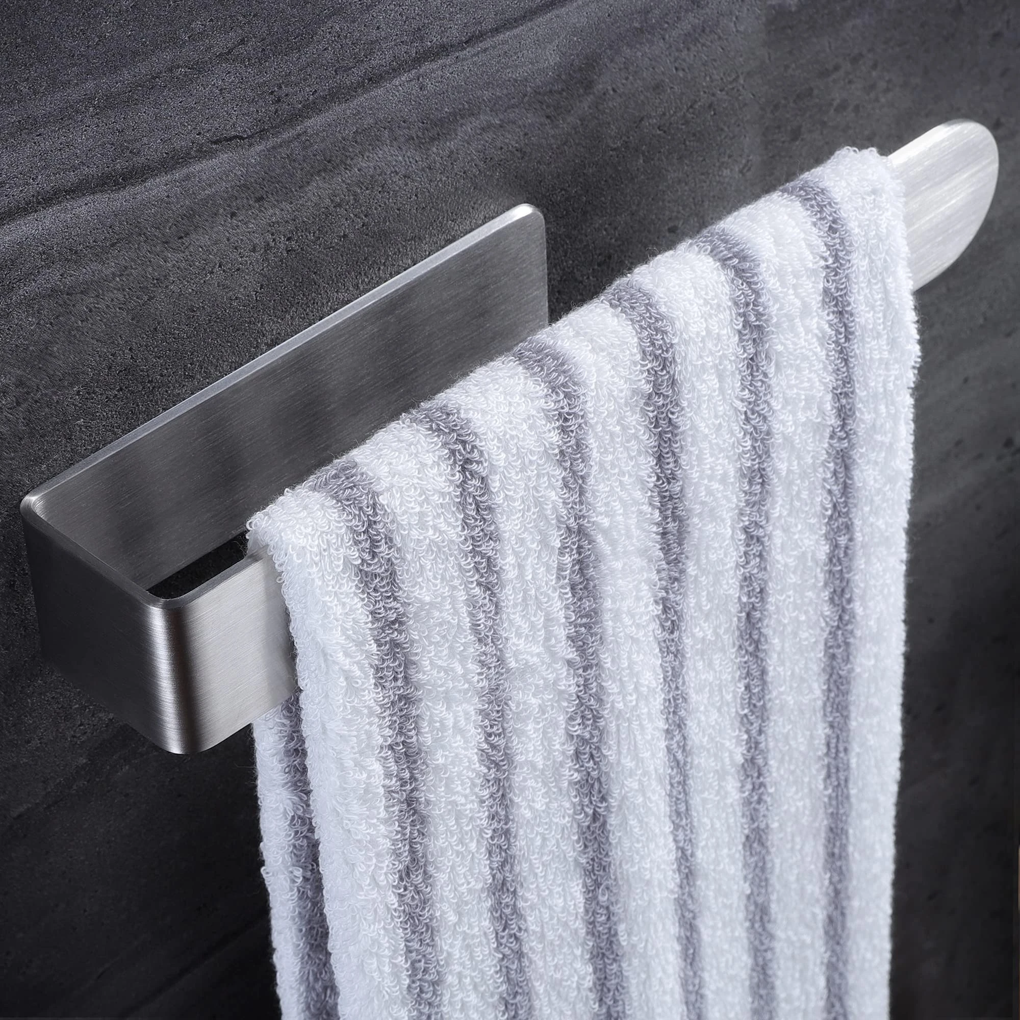 YIGII Bathroom Towel Rail - SUS304 Stainless Steel Towel Bar Without Drilling, 25CM