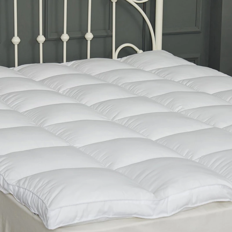 Mattress Topper Down Alternative Plush 2" Thick Quilted Mattress Pad Fluffy and Firm with 4 Straps Hotel Quality (Twin XL) - Image 1