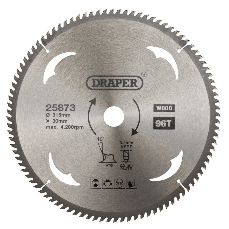 Draper 25873 TCT Circular Saw Blade for Wood, 315 x 30mm, 96T - Image 1