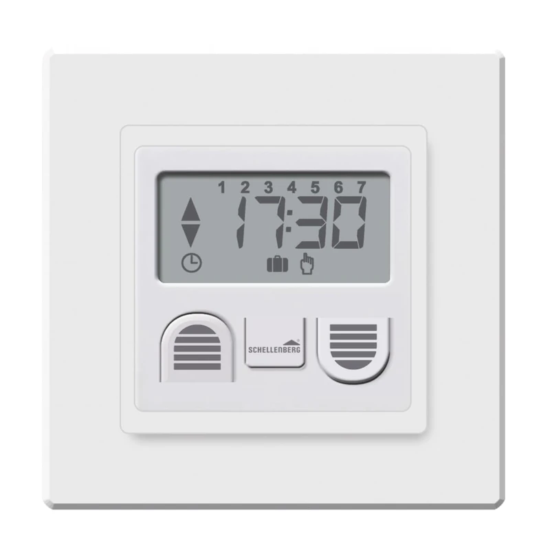 Schellenberg 25576 Standard Timer Switch for Motor Control Electric Shutters Standard and Plus, Daily Schedule and Holidays, White