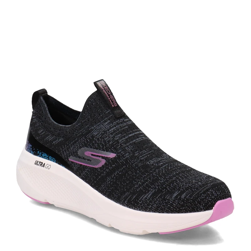 Skechers Women's Go Run Elevate-Indigo Sneaker, Black Pink, 4 UK