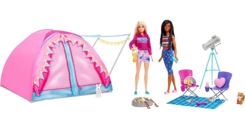 Barbie It Takes Two Camping Tent Playset with Brooklyn & Malibu