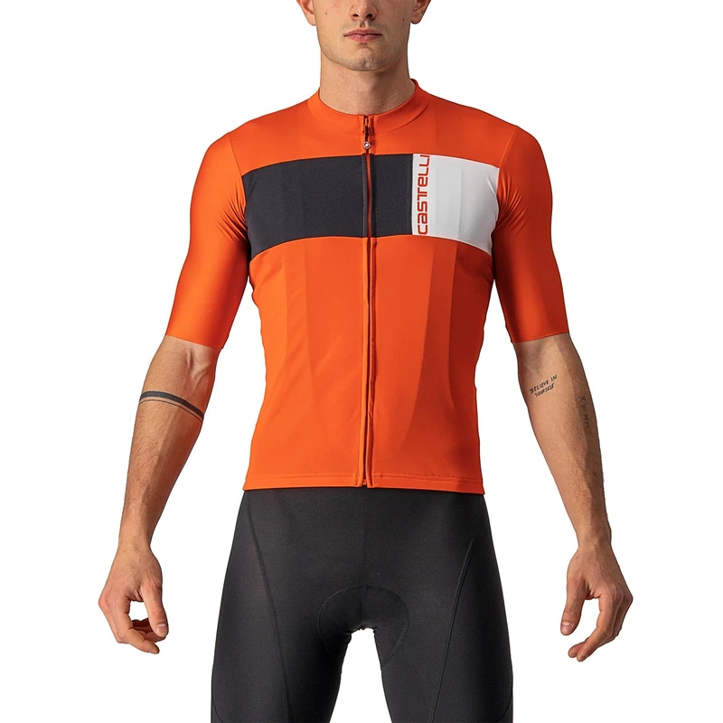 Castelli 4522023 PROLOGO 7 Jersey T-Shirt Men's Fiery RED/Light Black-Ivory Size XL
