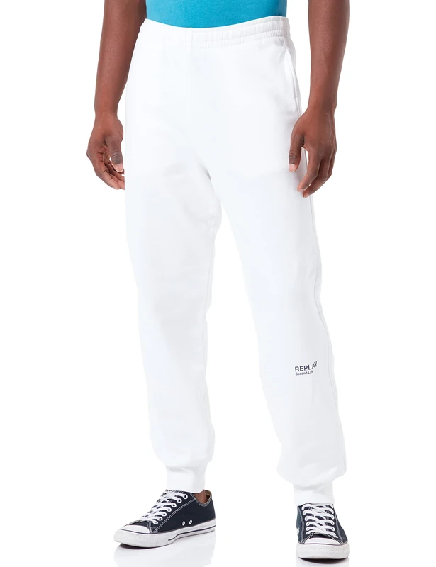 REPLAY Men's M9904 .000.23040P Casual Trousers, 801 Chalk, L - Image 1