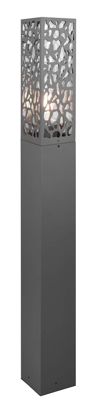 Trio Leuchten Cooper 407360142 Outdoor Path Light Stainless Steel Anthracite Plastic Insert Transparent Bulb Not Included 1x E27