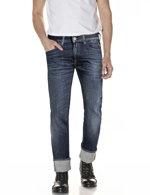 REPLAY Men's Grover Jeans, 007 Dark Blue, 27W x 32L