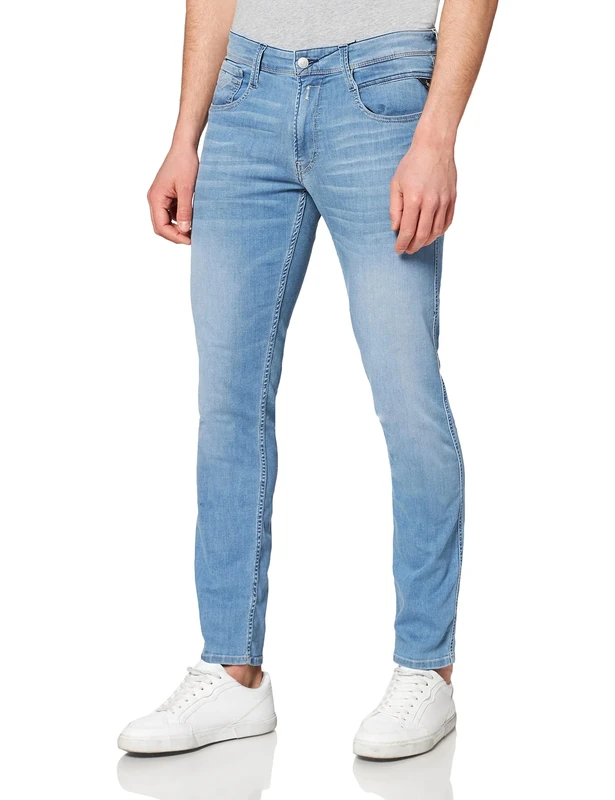 REPLAY Men's Anbass Jeans, 010 Light Blue, 28 W/34 L