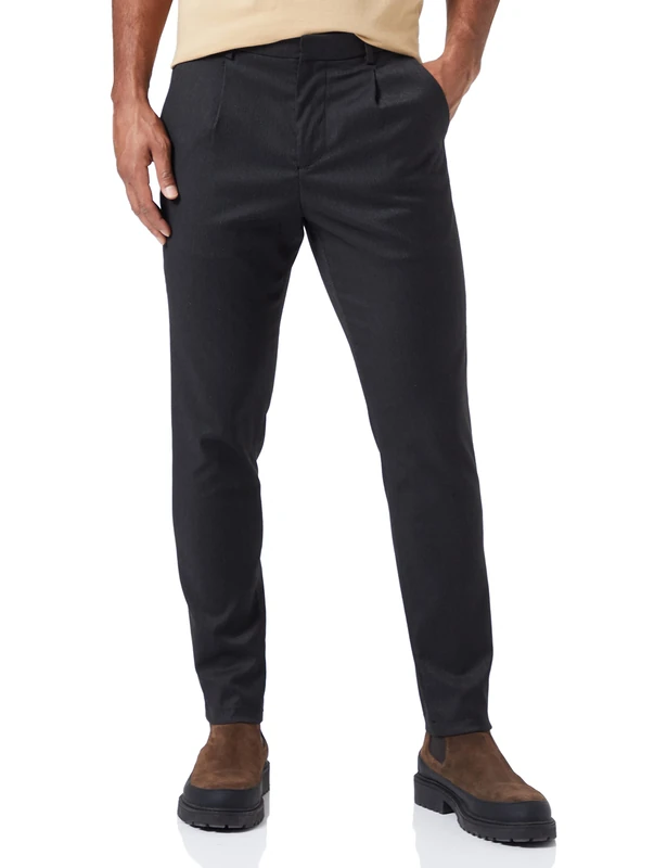 REPLAY Men's M9815 Business Casual Pants, 020 Black/Grey, 32 W/32 L