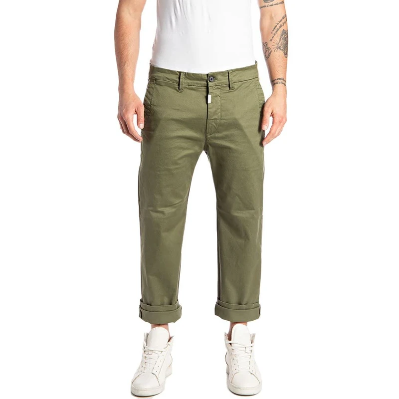 REPLAY Men's M9564b.000.84503 Slacks, 010 Green, 32 W/30 L