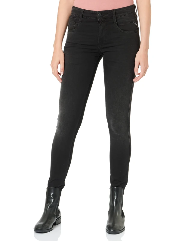 REPLAY Men's Anbass X-lite Jeans, 098 Black, 32 W/32 L