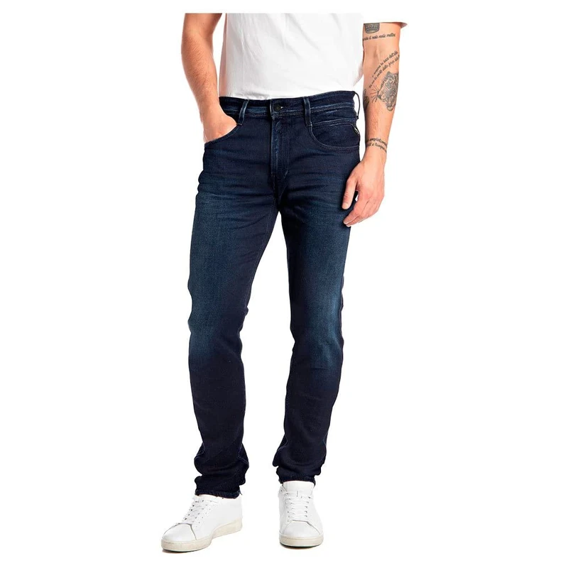 REPLAY Men's Anbass X-lite Jeans, 007 Dark Blue, 27 W/30 L