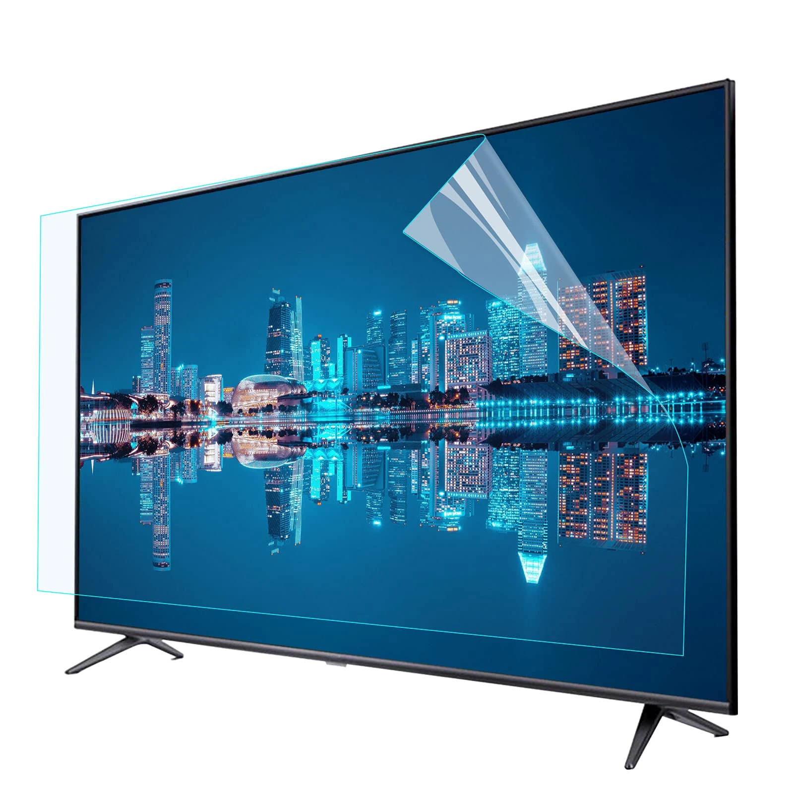 JHZDX 32-75 Inch Anti-Glare TV Screen Protector Film, Anti-Blue Light/Anti-Radiation/Anti Scratch Protection Film for LCD, LED, OLED & QLED 4K HDTV,65"(1440 * 809mm)