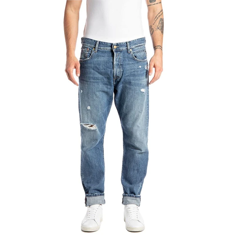 REPLAY Men's Tinmar Jeans, 009 Medium Blue, 29 W/30 L