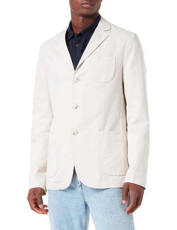 s.Oliver Men's Sakko Langarm Long-Sleeved Jacket, wollweiß, 54
