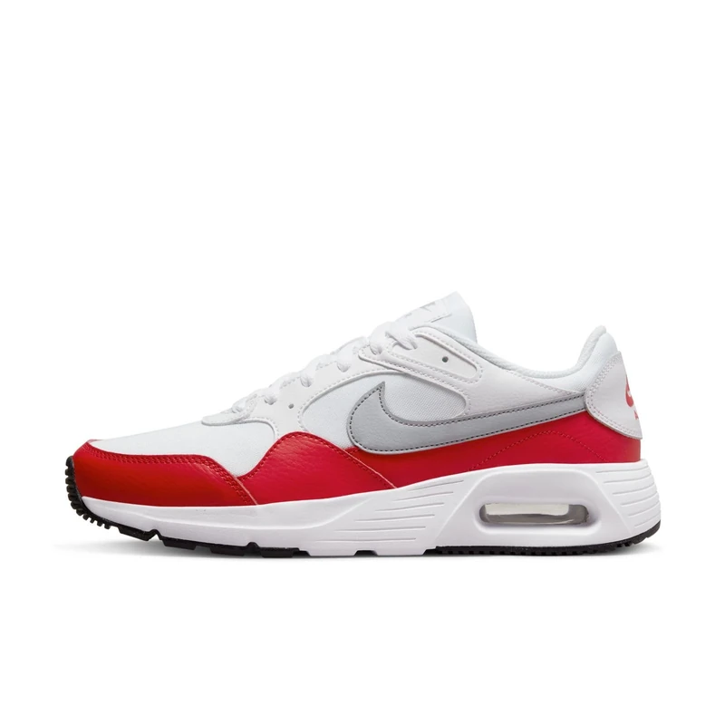 NIKE Men's Air Max Sc Sneaker, White Wolf Grey University Red Black Dark, 6 UK