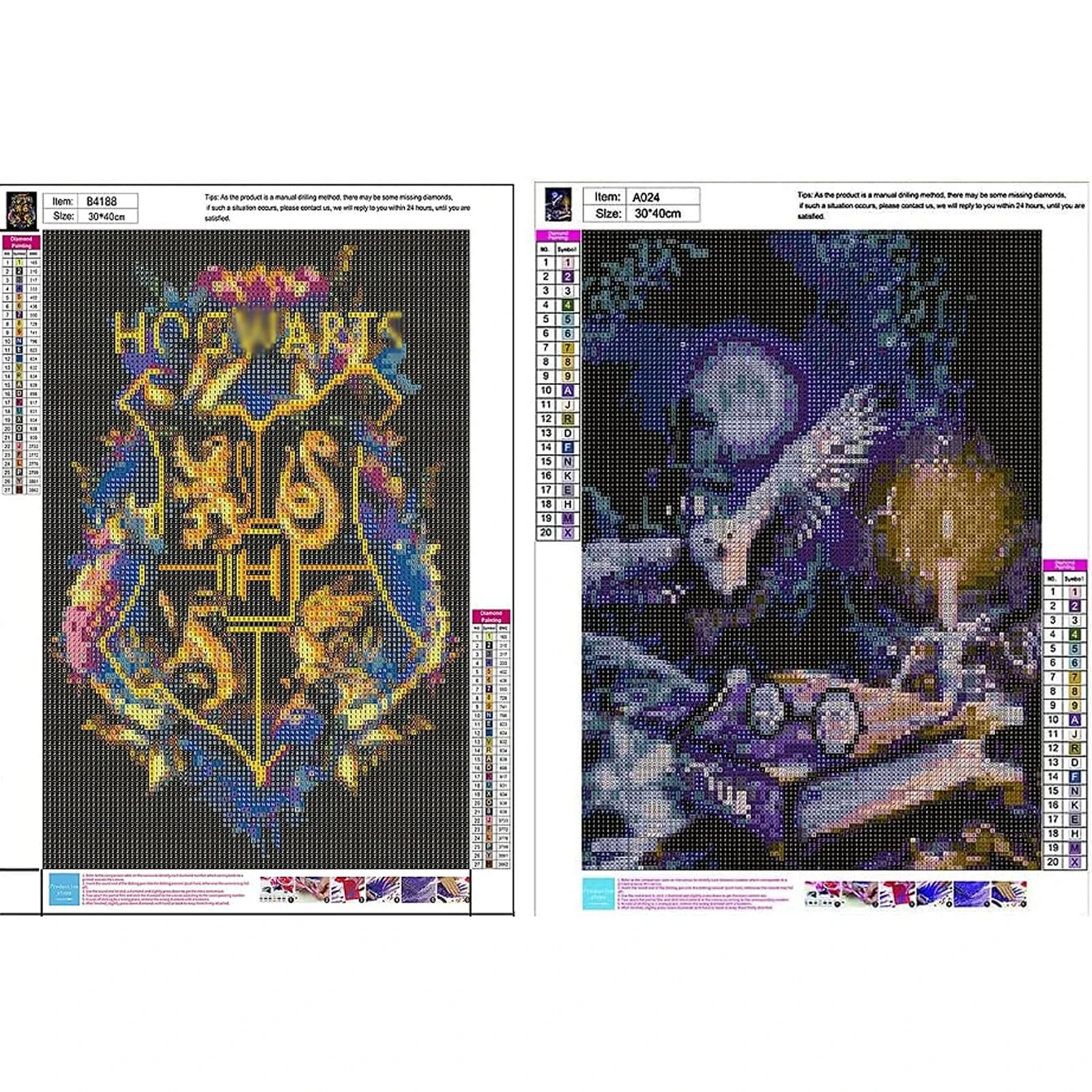 TAIANJI Diamond Painting Kit 2Pcs 5D DIY Diamond Painting Full Kit for Adult, Kids, Harry Magic Badge Potter Diamond Painting Art Craft Kits for Gift, Decoration