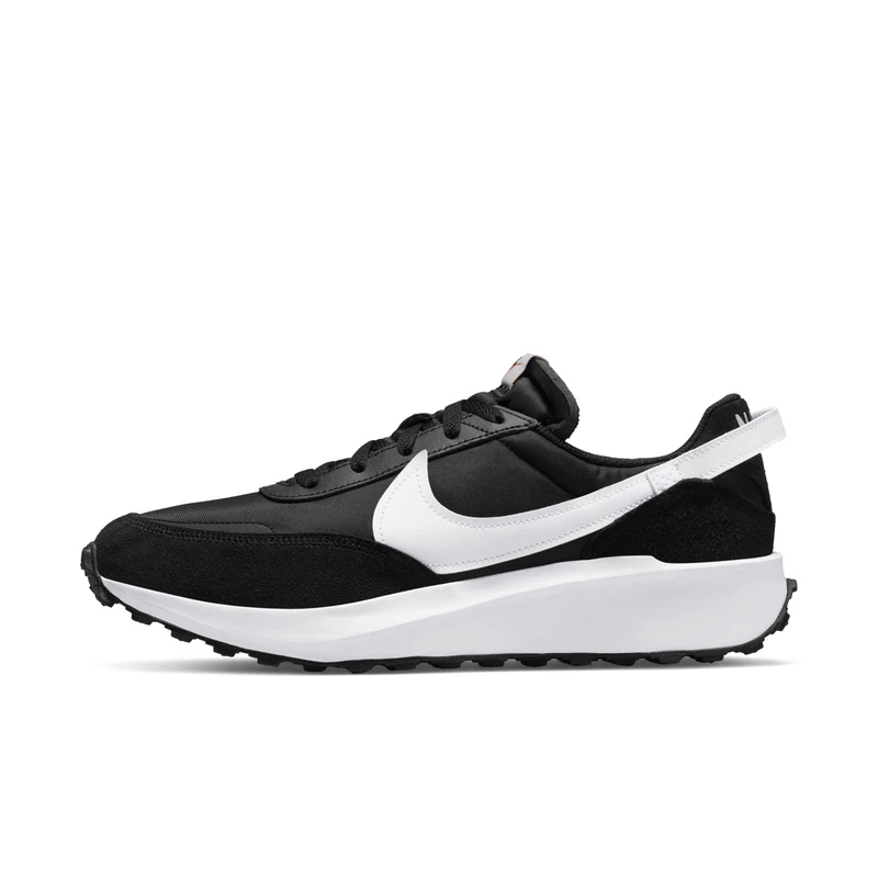 NIKE DH9522-001 Waffle Debut Sneaker Male Black/White-Orange-Clear UK 13