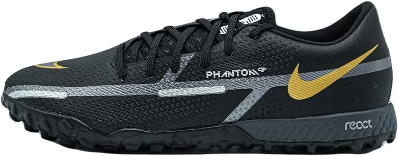 NIKE Phantom Gt2 Pro Tf Trainers, Black MTLC Dark Grey Metallic Gold, 11 UK Child