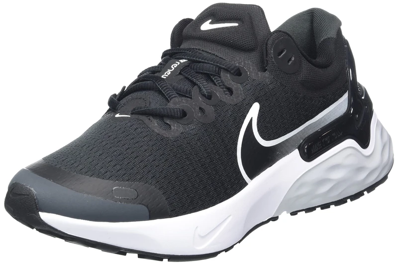 NIKE Women's Renew Run 3 Trainers, Black White Pure Platinum Dk Smoke Grey, 3.5 UK