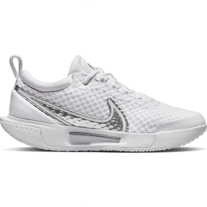NIKE - Nikecourt Zoom PRO Women's Trainers, White Metallic Silver, 5.5 UK