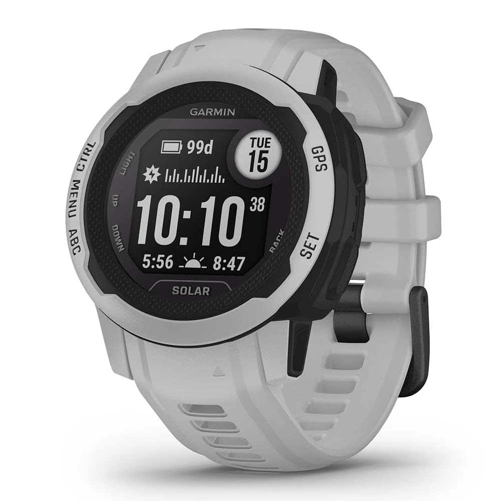 Garmin Instinct 2S Solar, Smaller-Sized Rugged Outdoor Watch with GPS, with Solar Charging Capabilities, Built for All Elements, Multi-GNSS Support, Tracback Routing and More, Mist Grey