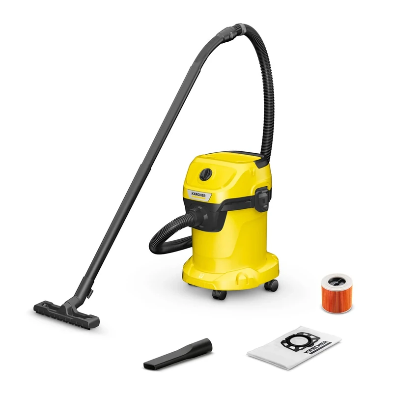 Karcher WD 3 Wet/Dry Vacuum - 1000W, 17L Tank, 2m Hose, Blower