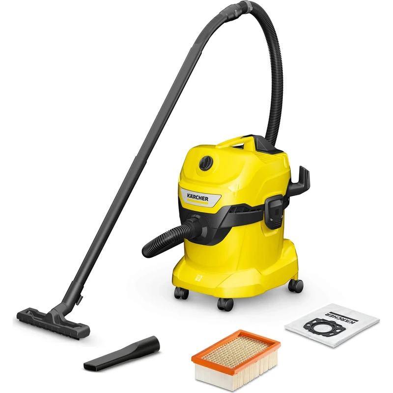 Kärcher WD 4 16282030, Wet and Dry Vacuum Cleaner, Yellow, 1000 W, 20 litres
