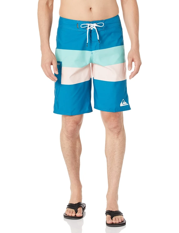 Quiksilver Men's Everyday 21 Board Short Swim Trunk Bathing Suit, Seaport Amazon 21 Stripe, 38A