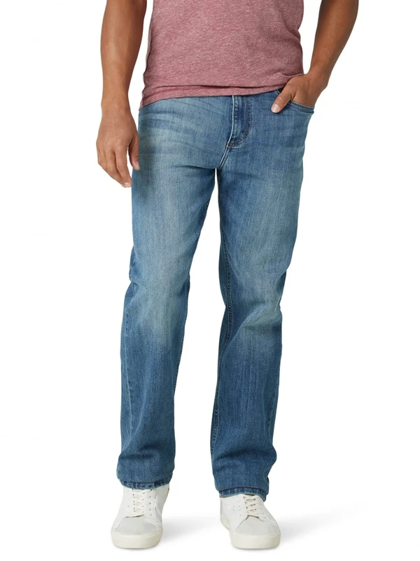 Wrangler Men's Free-to-Stretch Regular Fit Jean, Steel Blue, 32W x 34L