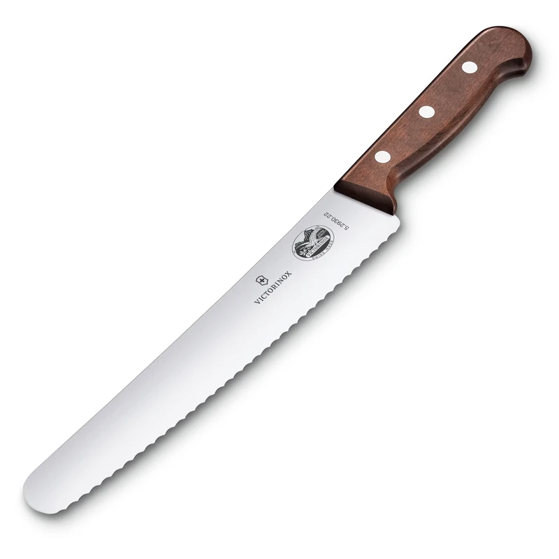 Victorinox Wood Bread and Pastry Knife with Serrated Edge, 22 cm, Long Stainless Steel Blade, Ergonomic, Maple Wood Handle