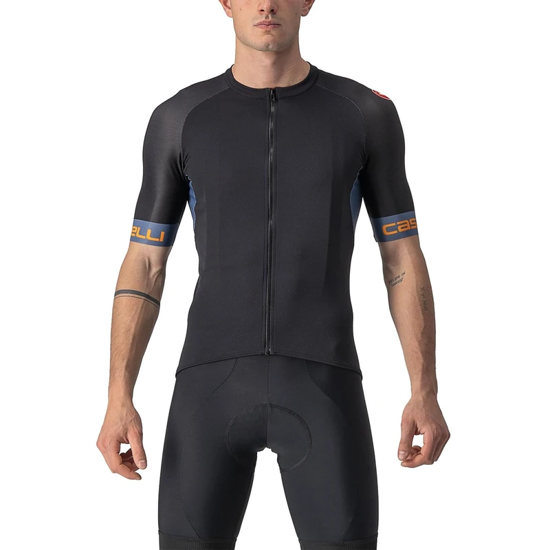 CASTELLI 4522025-085 ENTRATA VI JERSEY Sweatshirt Men's Light Black/Light Steel Blue-P XXL
