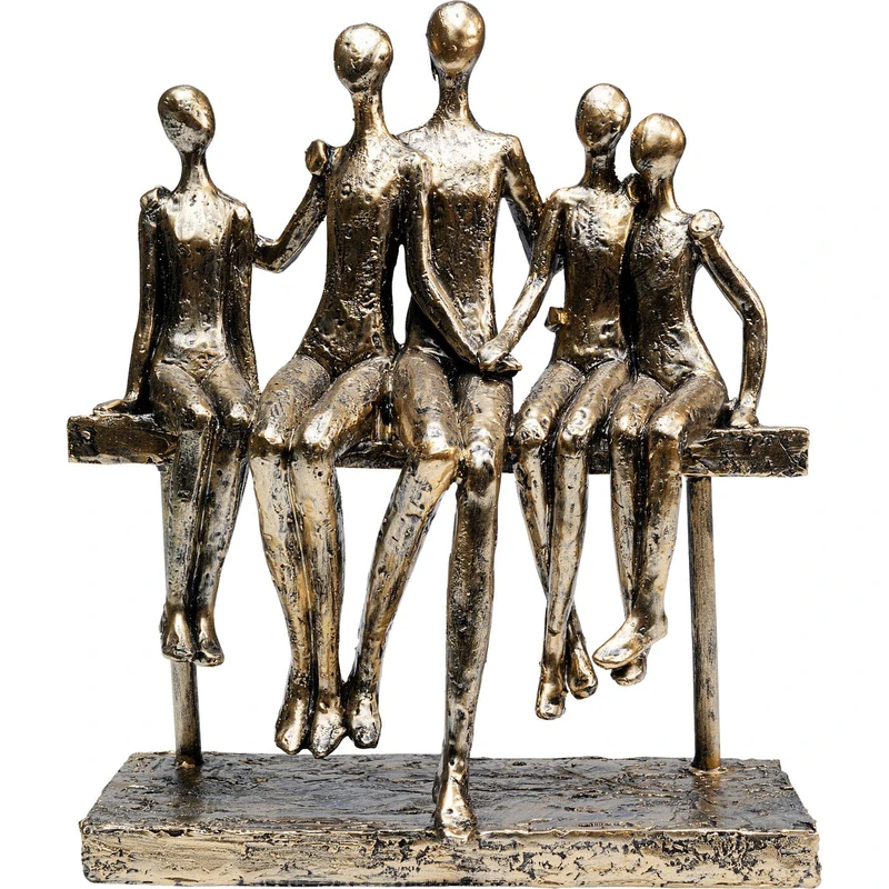 Kare Design Deco Figurine Sitting Break, Gold, Elegant, Each Piece Unique, Handpainted, Gift Idea, Decorative Accessories, Home Decor for Living Room, Bedroom, 24x20x9 cm