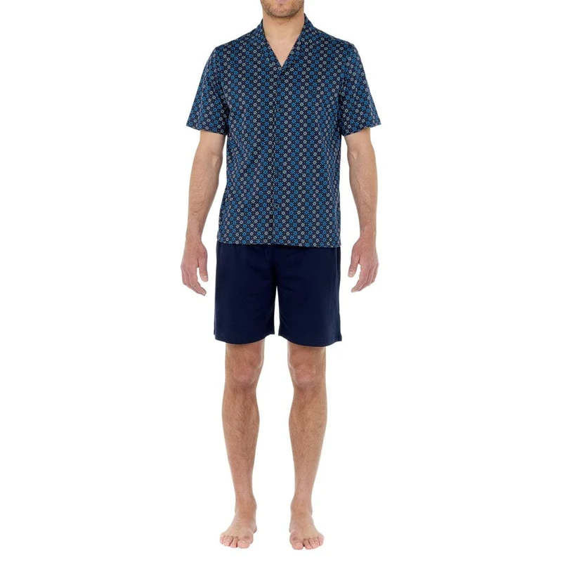 WFWAUTO Men's Pajamas Court Marvin Sets, Imprimé Navy, L - Image 1