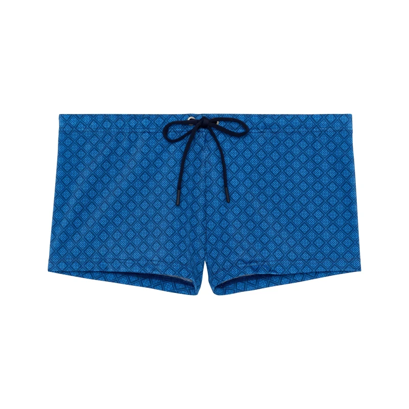 Hom Men's Boxer de Bain Hendaye Swim Briefs, Blue Print, L