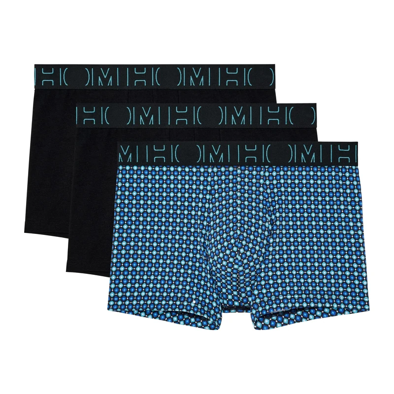 HOM Pack of 3 Marco #2 Men's Boxer Briefs (Pack of 1), Pack of 3: Black + Black + Micro Print Pattern, XXL - Image 1
