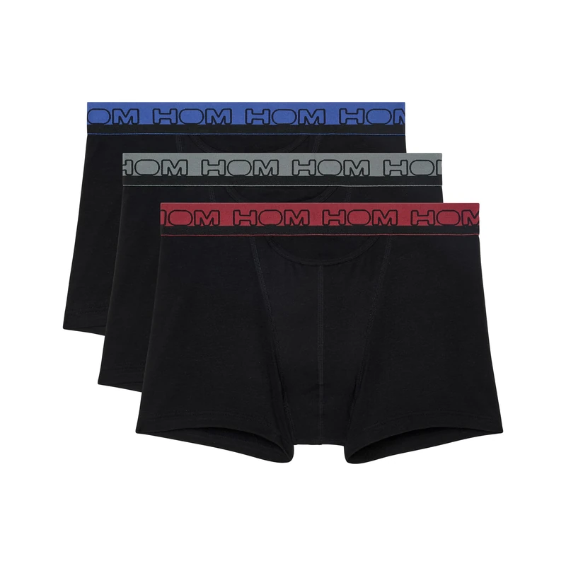 HOM Pack of 3 Men's Ho1 Terry #2 Boxer Briefs (Pack of 1), Set of 3: Black Contrast Belt, M