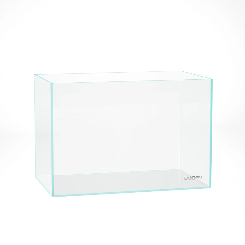 LANDEN 45P 38 Litre Rimless Low Iron Aquarium Tank, 17.7" W × 11.8" D × 11.8" H (45cm x 30cm x 30cm) 5mm Thickness with Nano Foam Leveling Mat