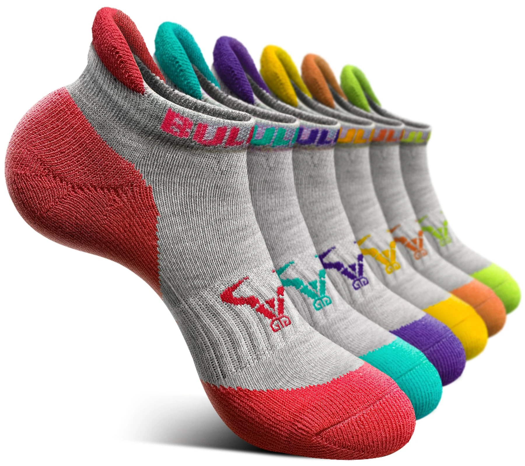 BULLIANT Womens Socks Trainer 6 Pairs, Ladies Running Sports Athletic Socks Outdoor Hiking Climbing,Anti-blister Breathable Moisture Wicking,Heel Tab Full Cushion