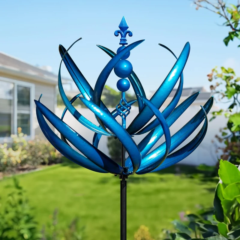 LimeHill Wind Spinner for Yard and Garden - Wind Spinner (Blue)