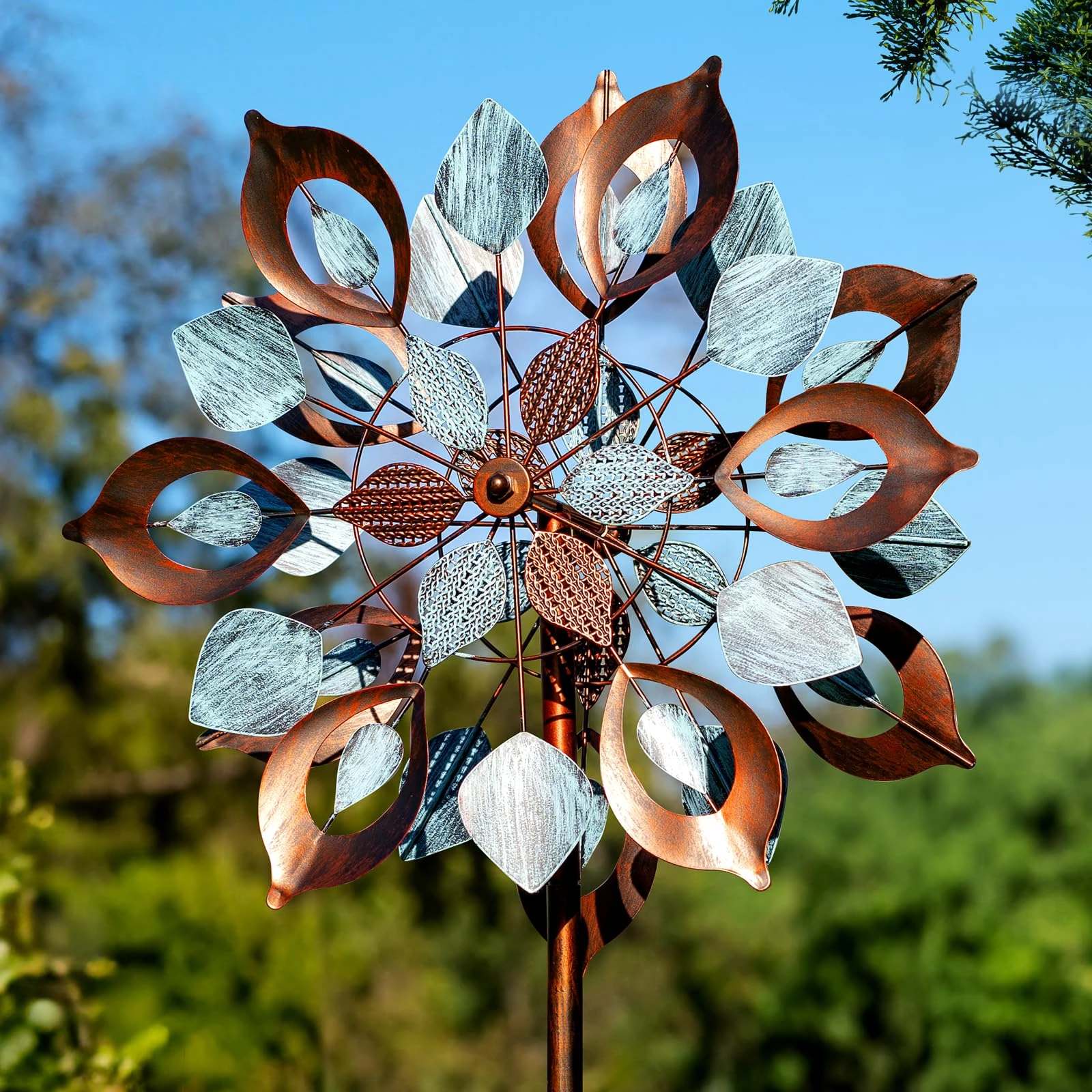 Wind Spinners Outdoor, Garden Metal Large Wind Spinner & Sculptures 84 Inch, Kinetic Windmills for Yard Decor Birthday Gifts for Women