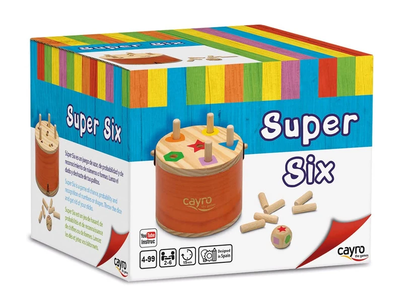 Cayro - Super Six - Wooden Game - Cognitive Skills Development - Random & Probability Board Game (869)
