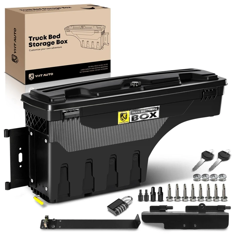 YHTAUTO Driver Side Truck Bed Tool Box Lockable Storage Case for Ford F-150 1997-2014 F-150 Heritage 2004