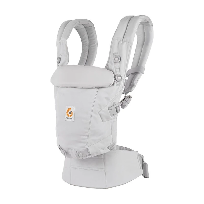 Ergobaby Adapt Carrier for Newborns, from Birth, 3 Positions, SoftTouch Cotton, Ergonomic Baby Front-Inward and Back Carry Position, Pearl Grey