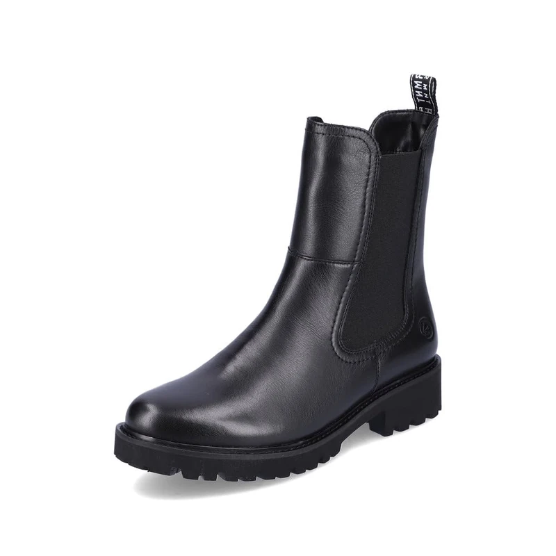 Remonte Women Ankle Boots D8694, Ladies Chelsea Boots,Removable Insole,Low Boots,Half Boots,Bootie,Slip Boot,Flat,Schwarz,39 EU / 6 UK