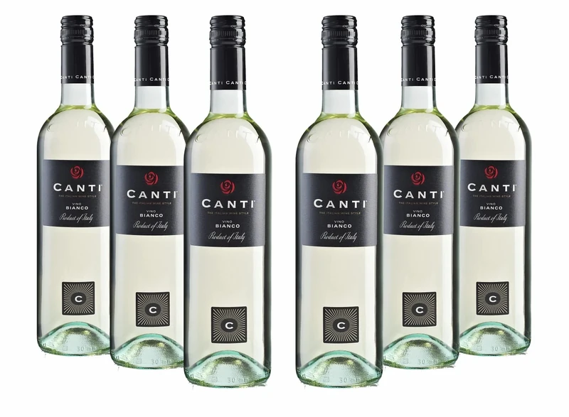 Canti - Italian White Dry Wine, Blend of Selected Grapes, Fruity Taste and Fresh Tropical Fruits Notes, 6x750 ml