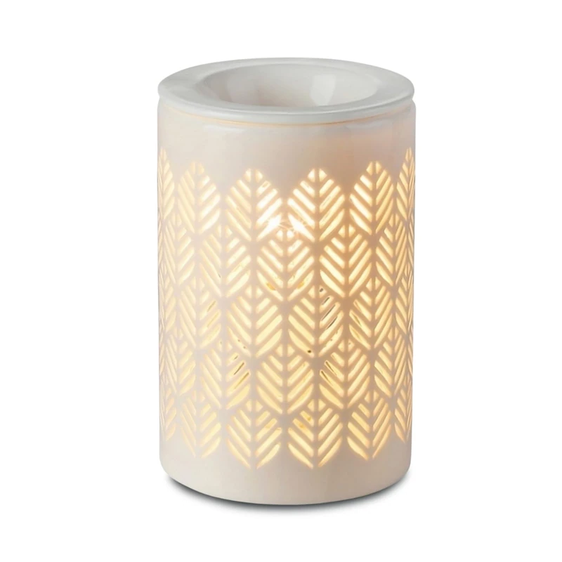 Zen'Arôme Calorya Scented Wax Burner No. 9 – Electric Fragrance Burner for Scented Fondant – Fragrance Lamp with Removable Bowl – Ceramic with Openwork Decoration and Mood Lighting