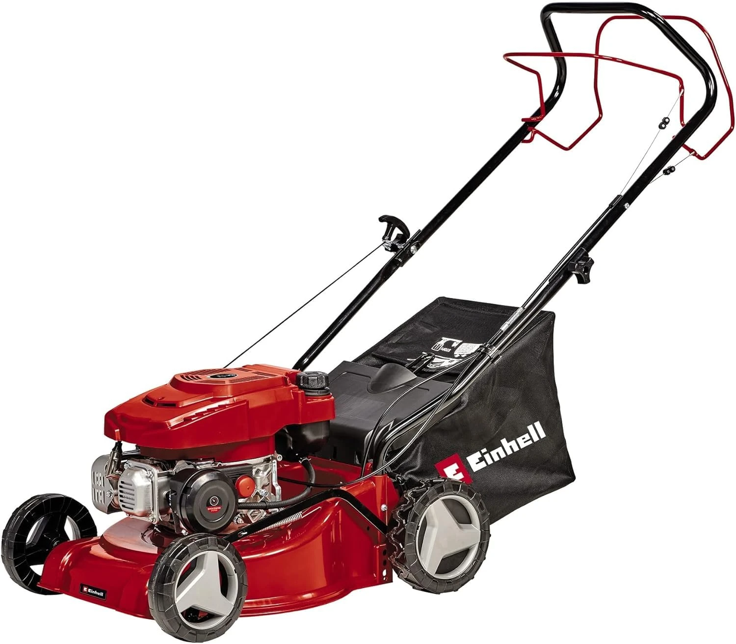 Einhell Self-Propelled Petrol Lawn Mower GC-PM 40/2 S | 40cm Cutting Width Lawnmower For Gardens Up To 1000m2 | 2kW 4-stroke OHV Engine, 7 Level Cutting Height Adjustment, 45L Grass Box