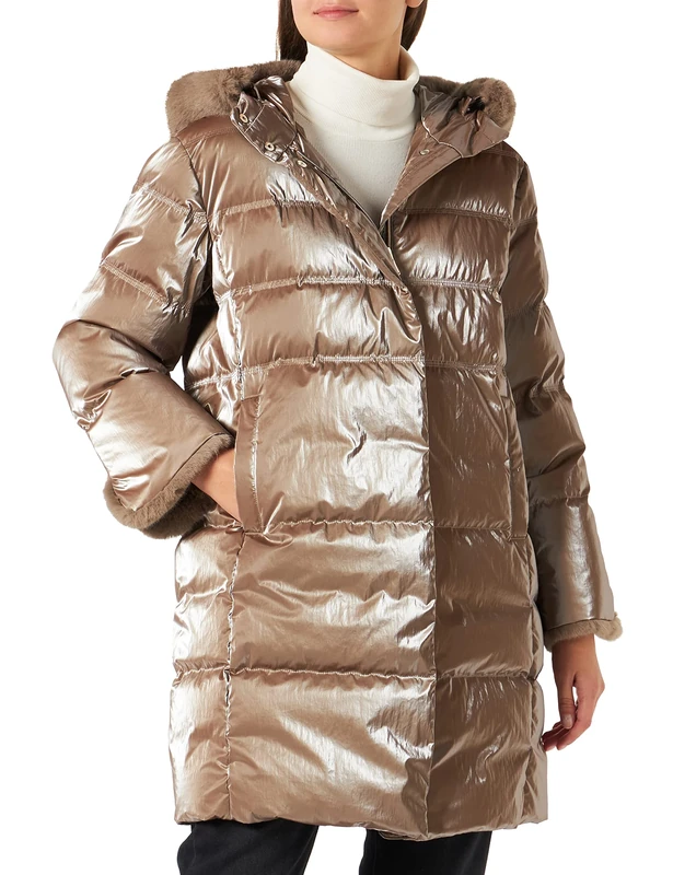 Geox Women's W SKYELY Down Coat, Pine BARK, 48